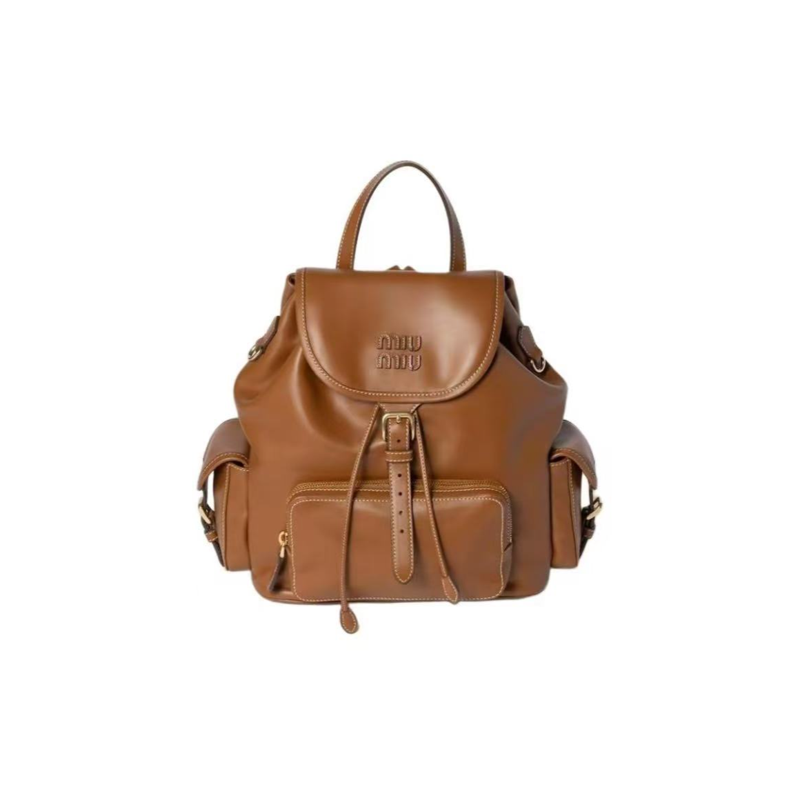 未使用 MIU MIU/缪缪 【念念】校园风皮革双肩包