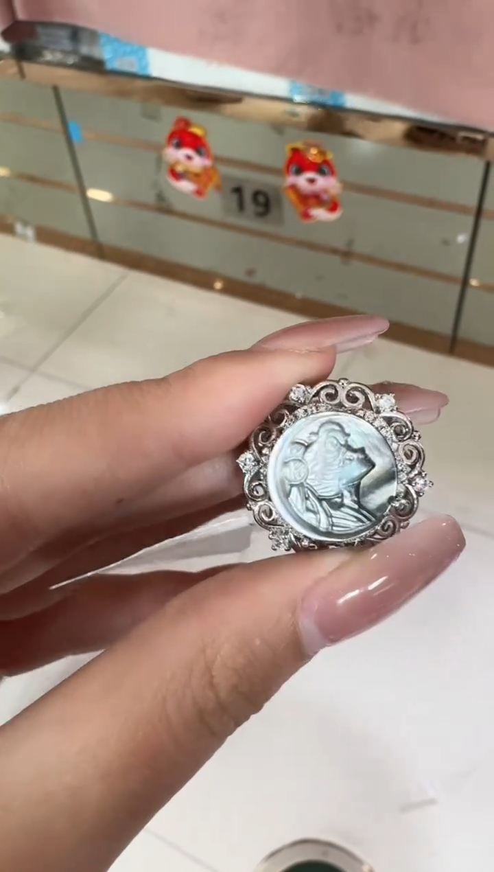 【闪购商品】贝壳（贝母）戒指银S925镶嵌多样性发一件 350