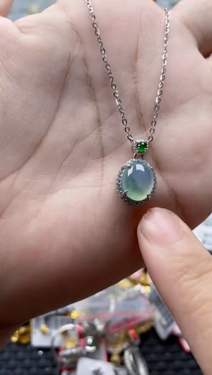 翡翠戒指银S925镶嵌101010--5