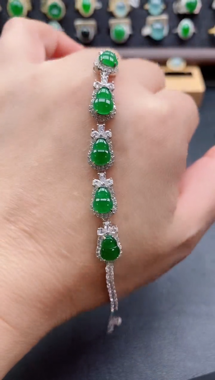 银S925镶嵌戒指翡翠1