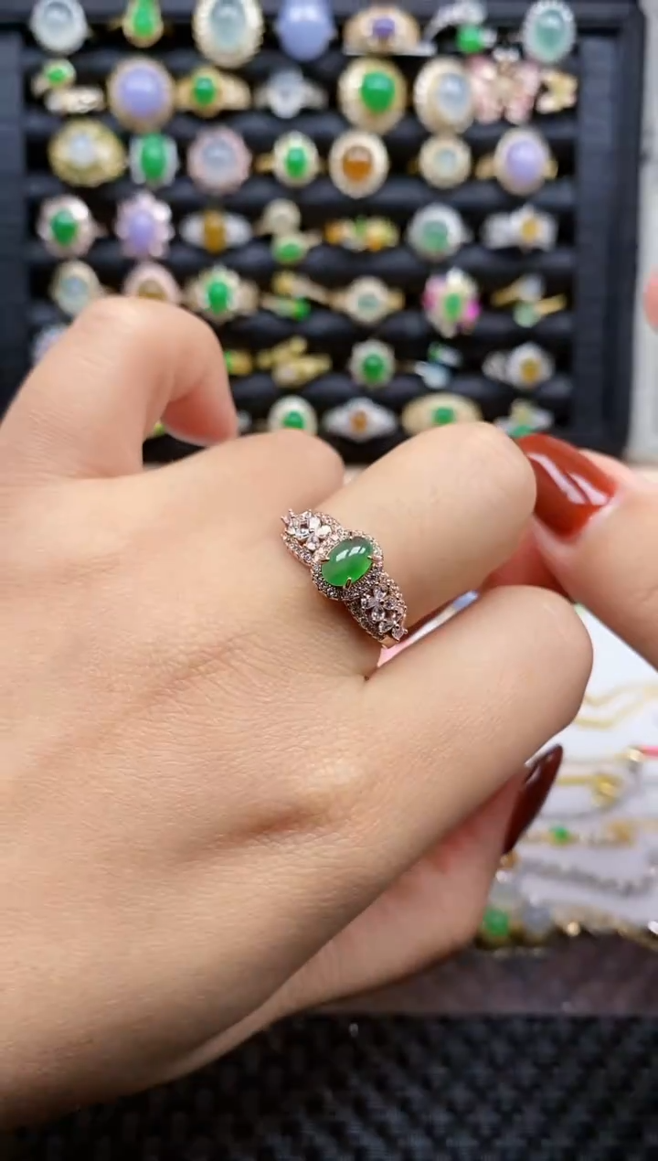 银S925镶嵌戒指翡翠202