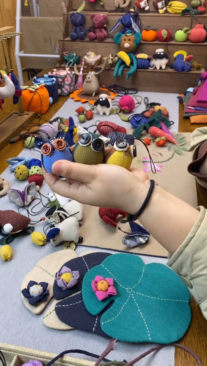 布艺猫头鹰三色各1（蓝+绿+黄）