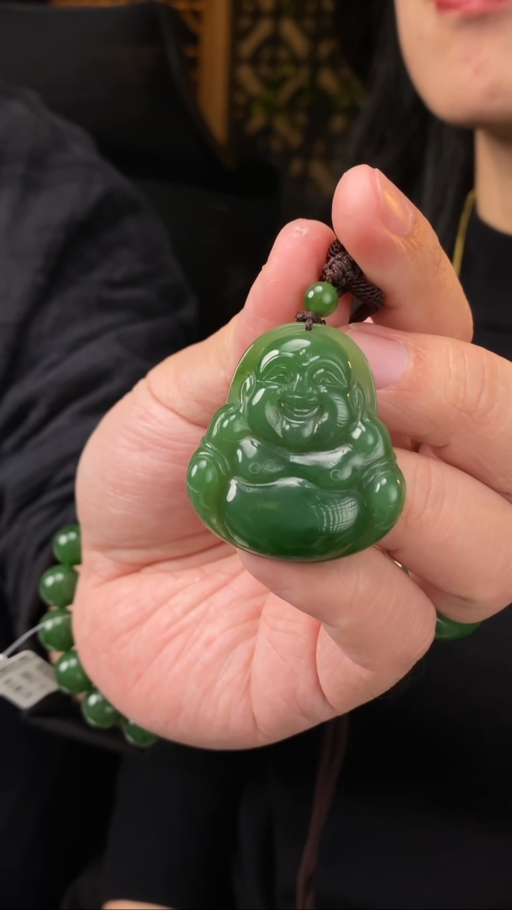 【闪购商品】和田玉吊坠未镶嵌【玉道侠侣】俄料碧玉7号矿佛公