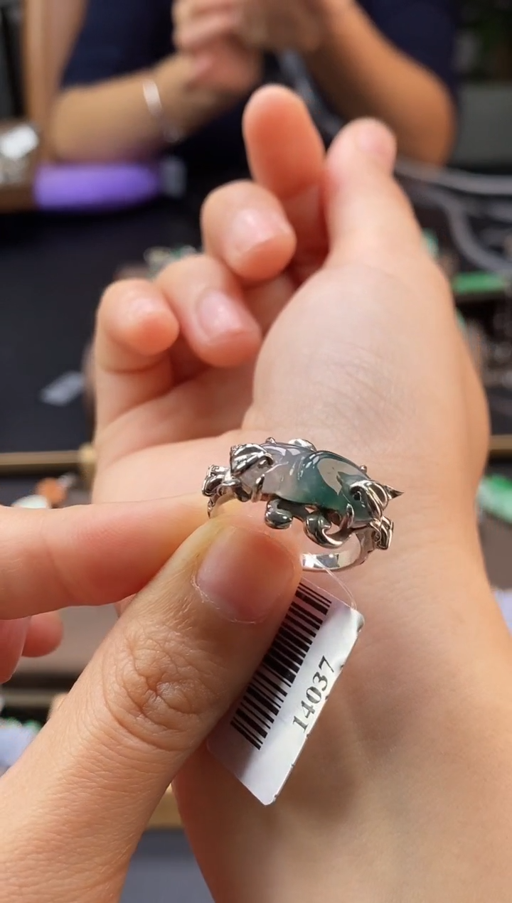 颈饰银S925镶嵌翡翠14037