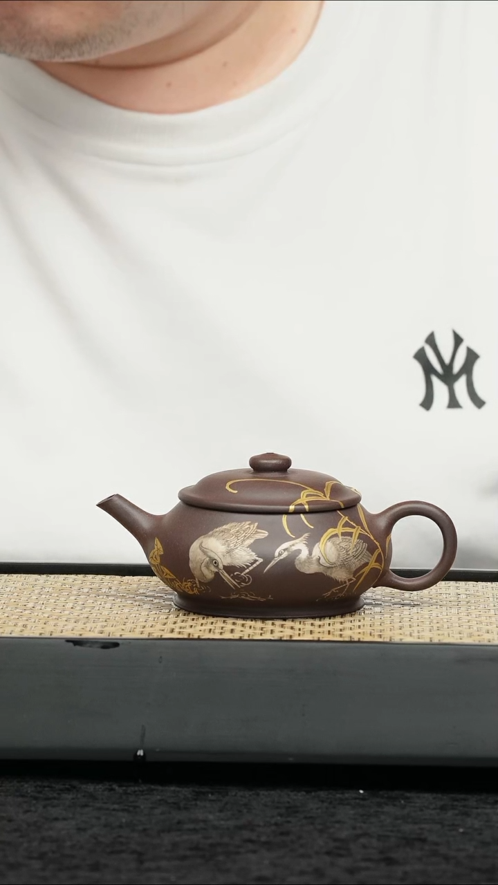 茶壶紫砂五堂 宣炉白鹭