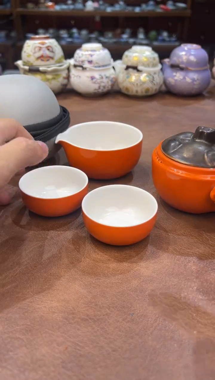 真的很便宜超好看会开片的旅行茶具