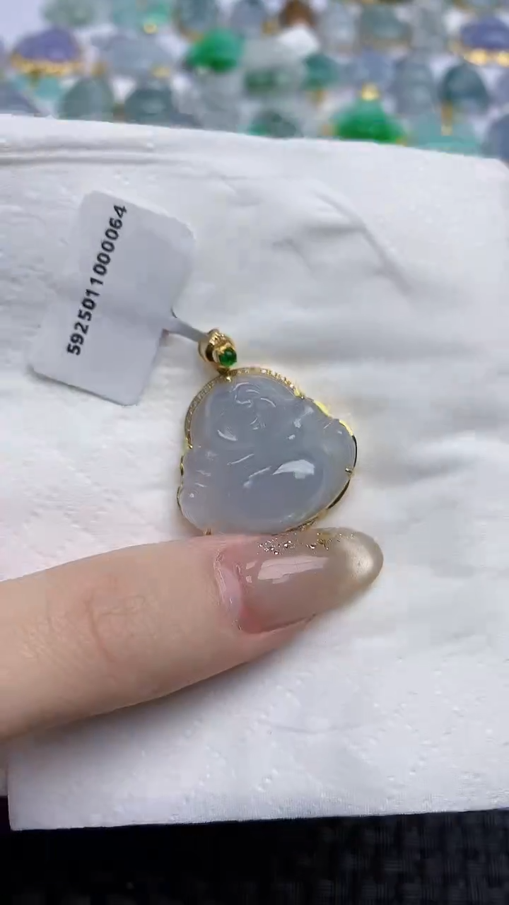 【闪购商品】翡翠颈饰18K金镶嵌天然A货翡翠 49