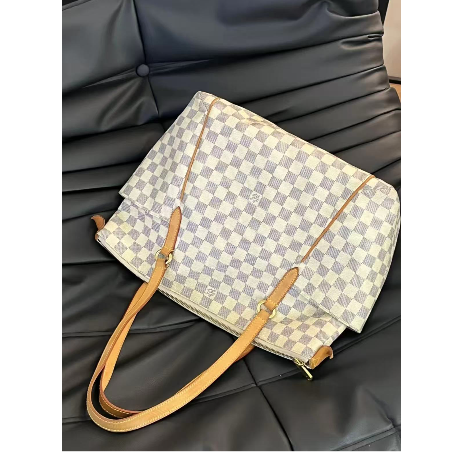 95新 LouisVuitton/路易威登 【小考拉】LV 白棋盘格奶粉包单肩包