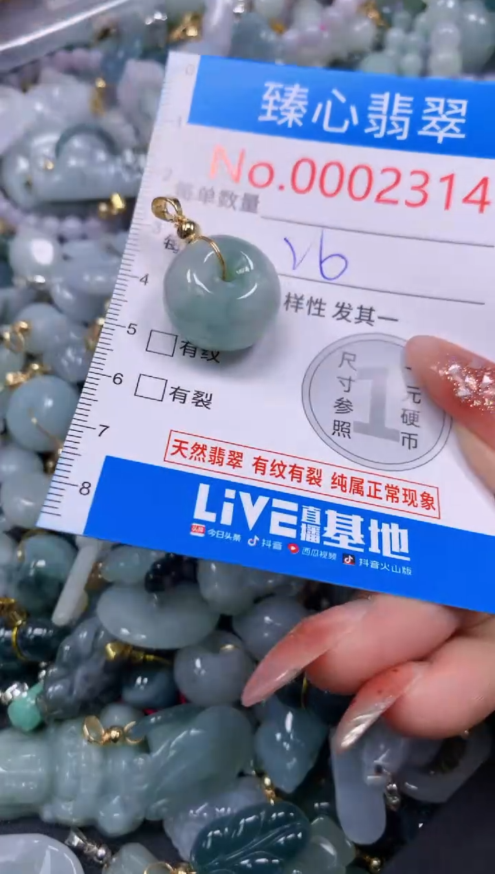 翡翠未镶嵌颈饰含绳0002314