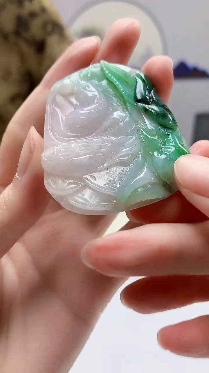 【闪购商品】定制翡翠未镶嵌4688zm-毛货挂件215