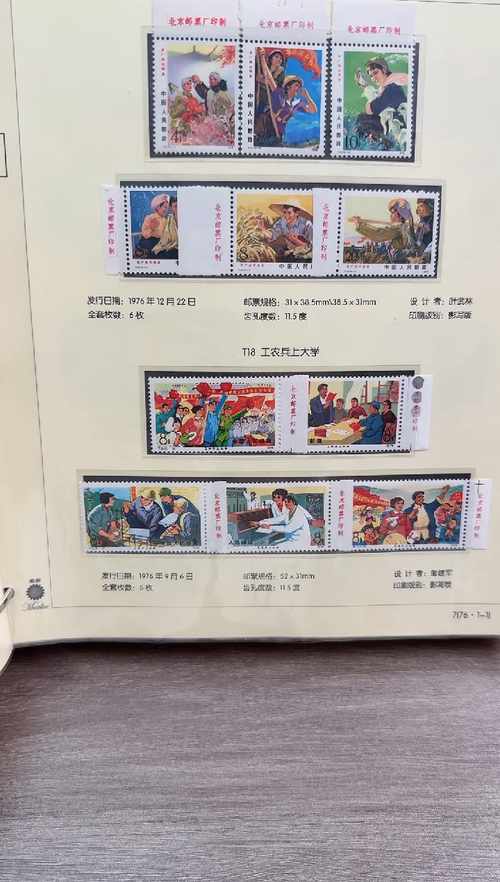 T18  上大学  不带厂铭 套票   