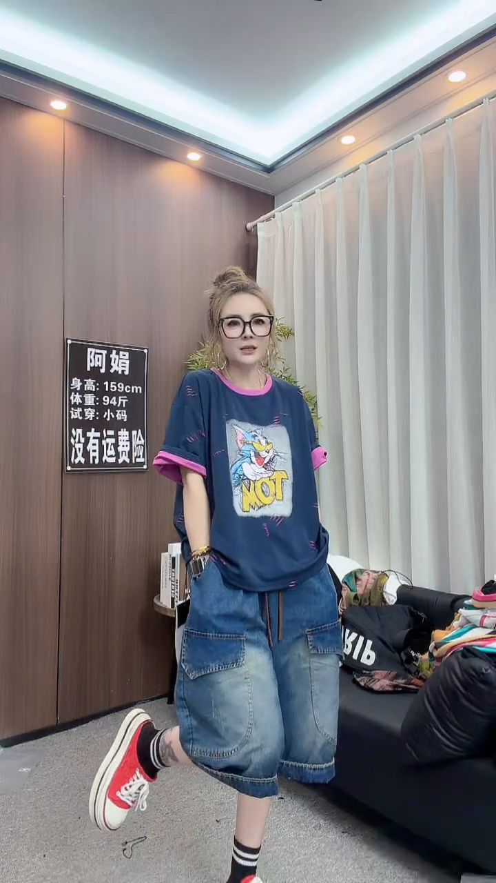 蓝色猫和老鼠短袖