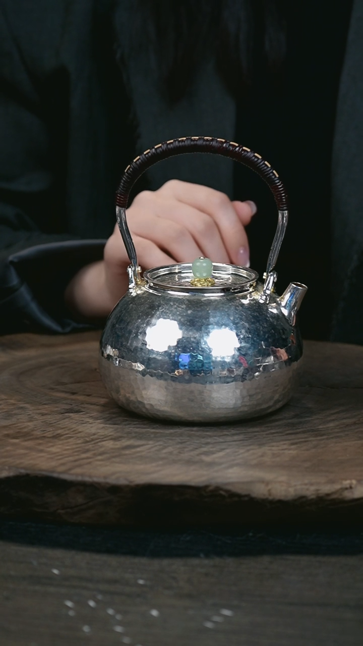 手工锤纹钱袋子提梁