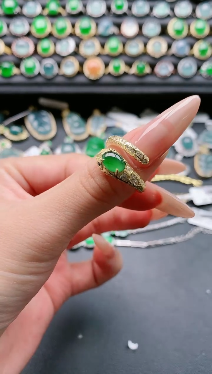 【闪购商品】翡翠戒指银S925镶嵌111111