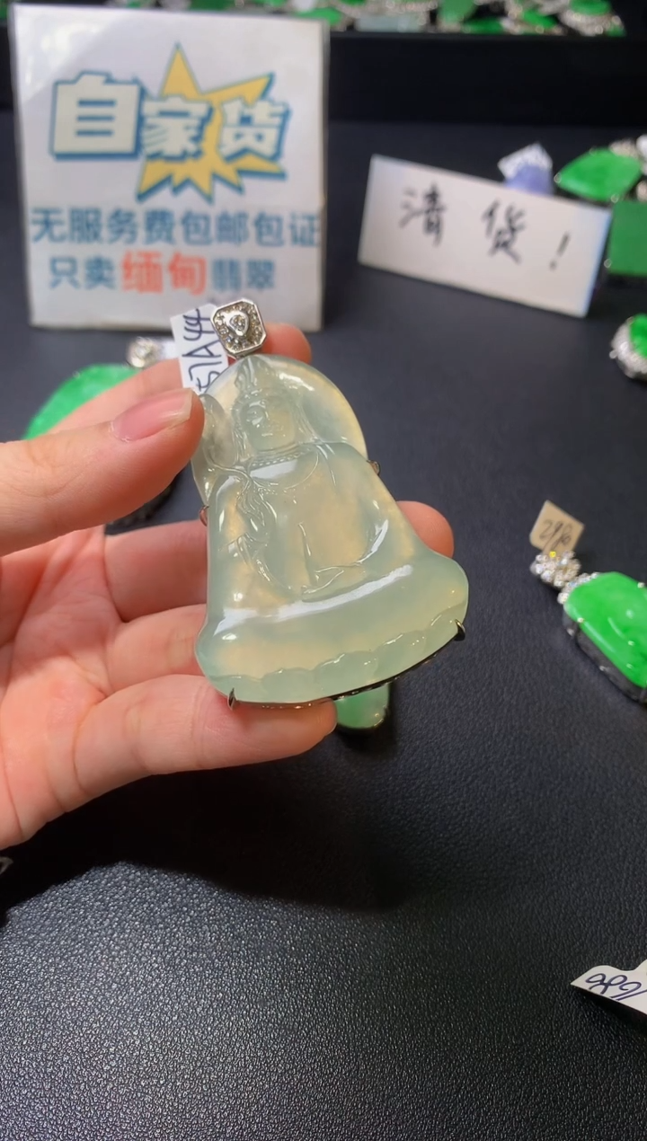 银S925镶嵌翡翠耳饰翡翠