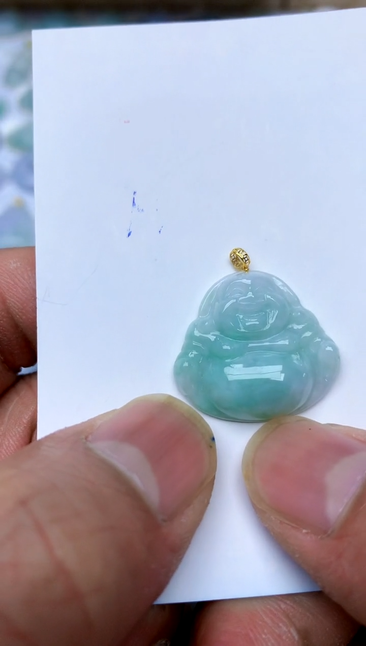 【闪购商品】翡翠颈饰18K金镶嵌38天然A货翡翠