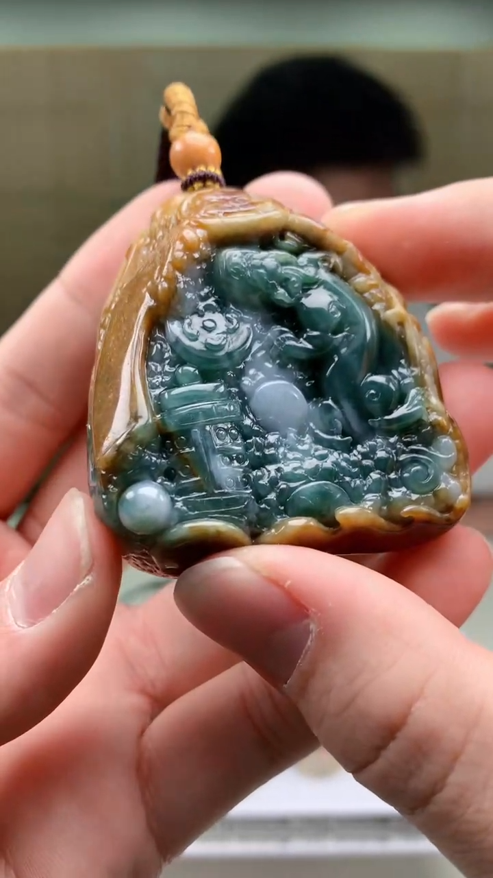 【闪购商品】定制翡翠未镶嵌5028bb-毛货挂件140