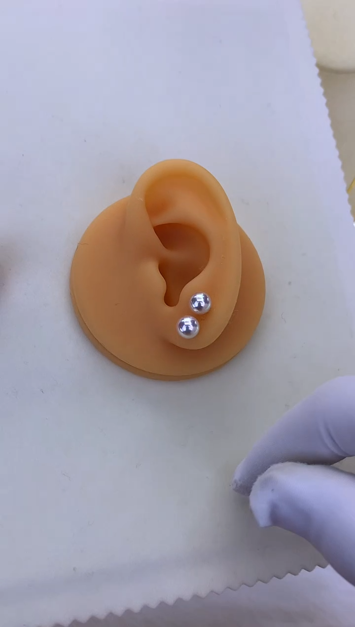 18K金镶嵌DA海水珍珠 GD003 6-7 素钉定制