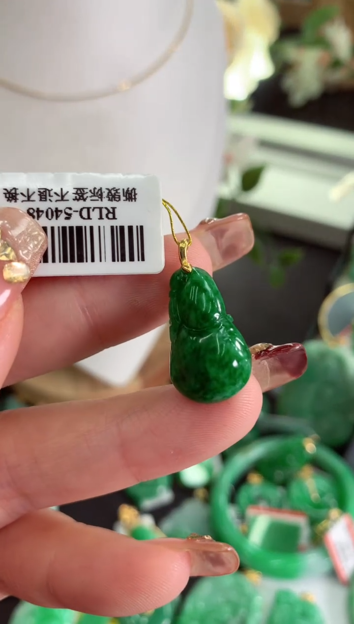 【闪购商品】翡翠吊坠(不含链)18K金镶嵌挂件