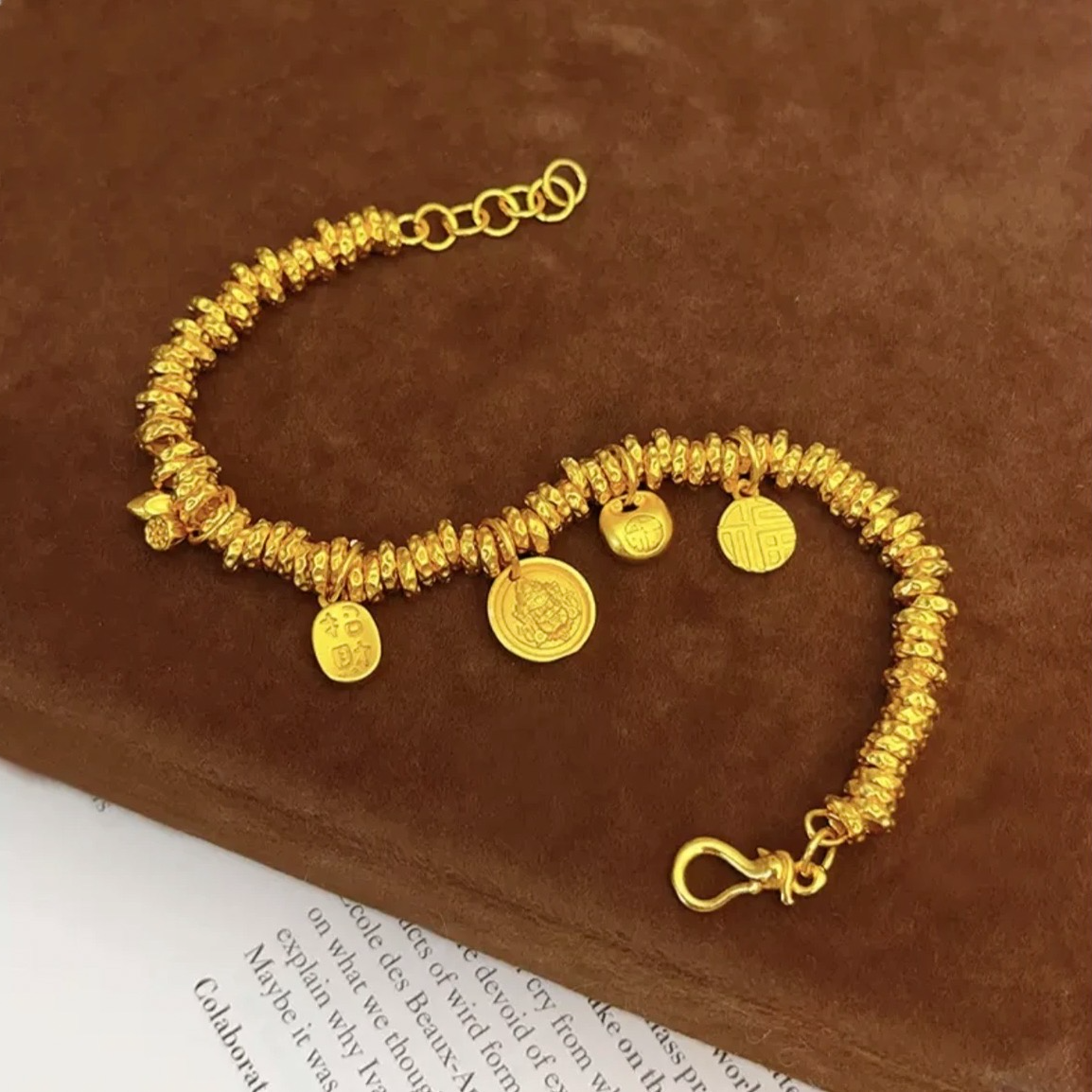 手链 黄色 五福盘缠手链（2号店）