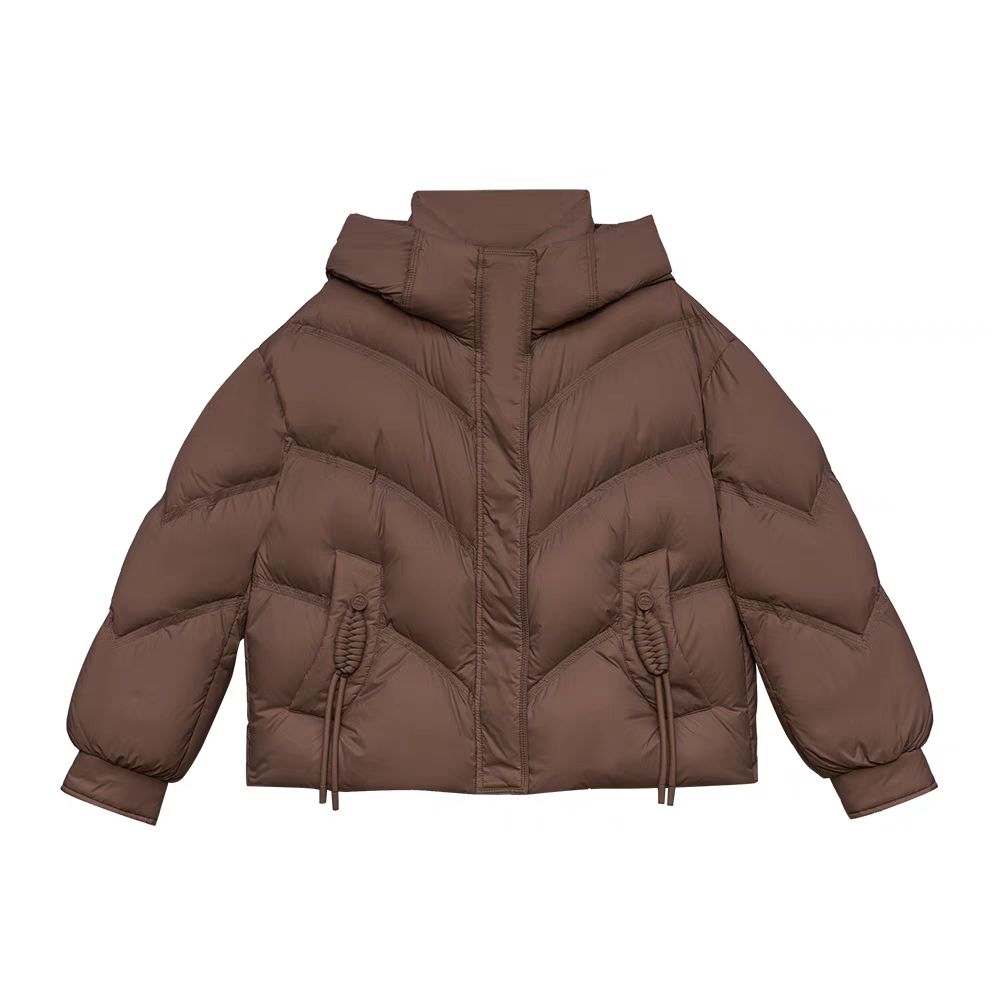E047羽绒服咖啡色S码（M衣长59左右）