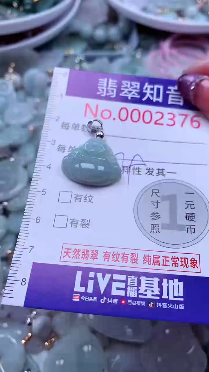 翡翠未镶嵌吊坠(不含链)2376