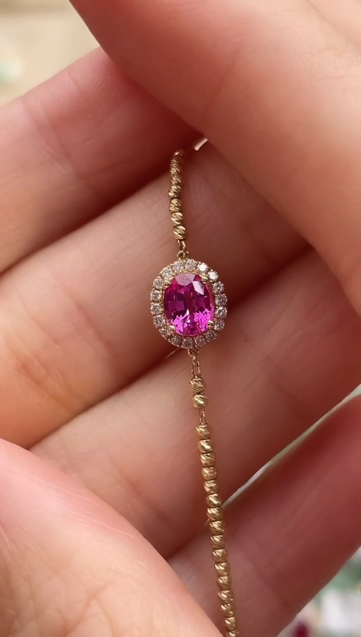 【闪购商品】红宝石手链18K金镶嵌无烧缅甸主石：0.64ct