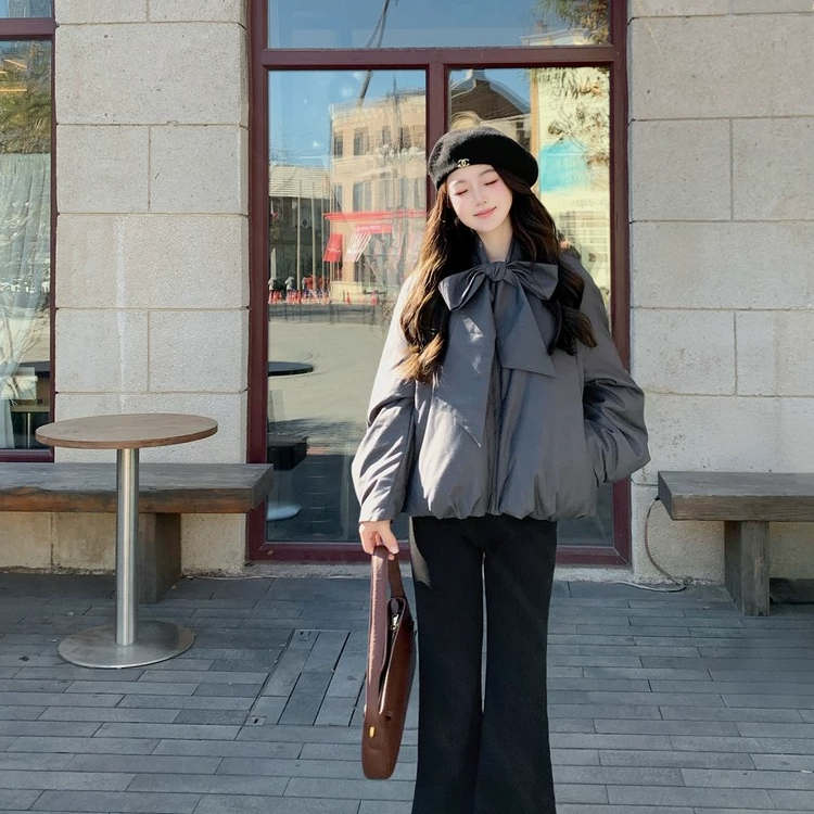 轻职风连帽秋冬厚款宽松型时尚女常规款冬季棉服#699873