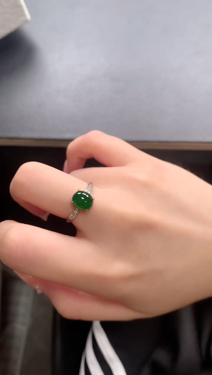 【闪购商品】翡翠戒指银S925镶嵌6314124