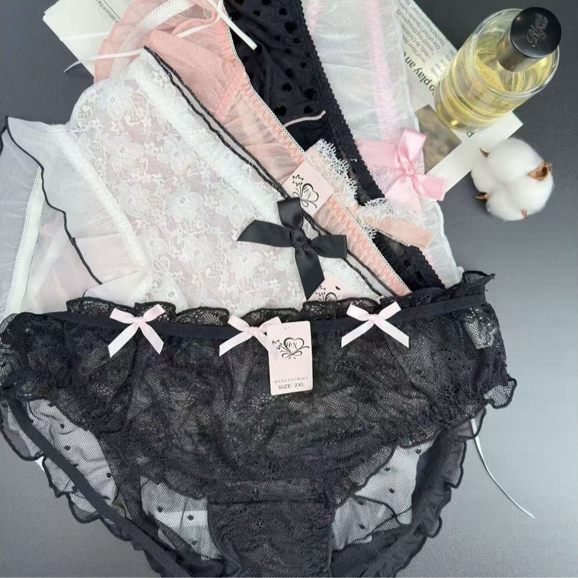 【思情】高腰女三角裤三角中腰内裤女士少女大码无痕蕾丝舒适透气
