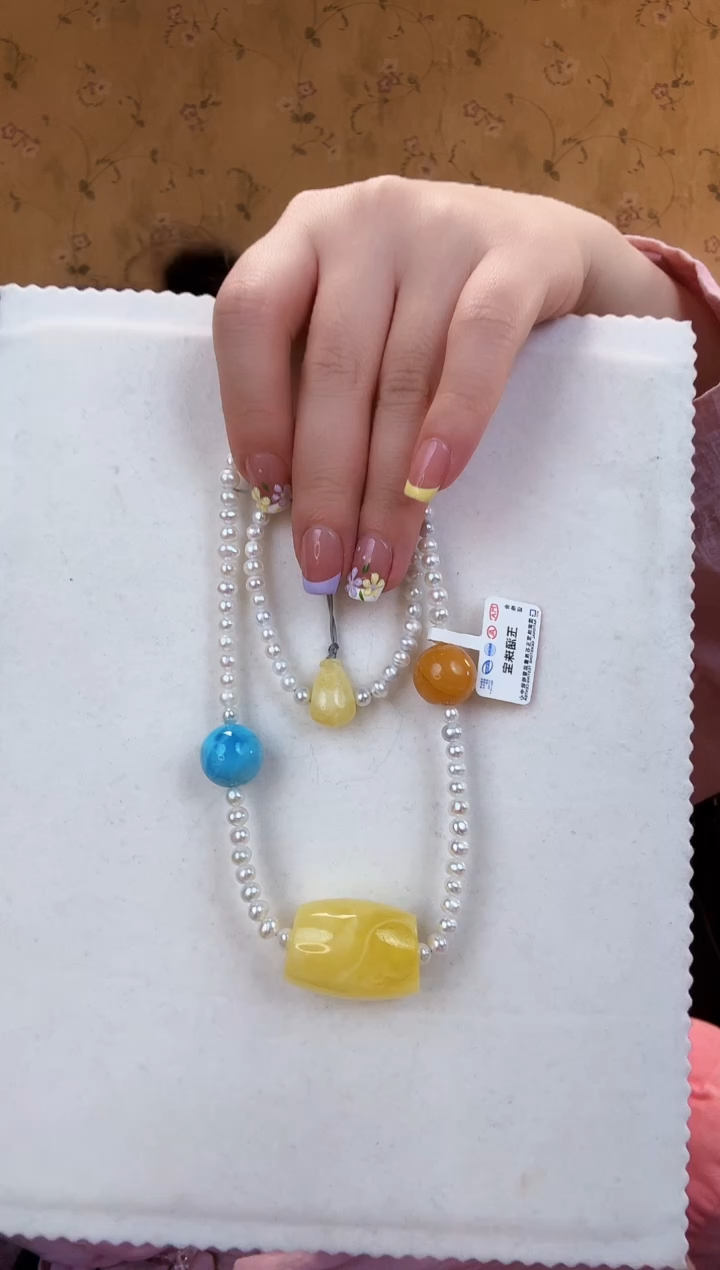 未镶嵌蜜蜡裸石1822项链