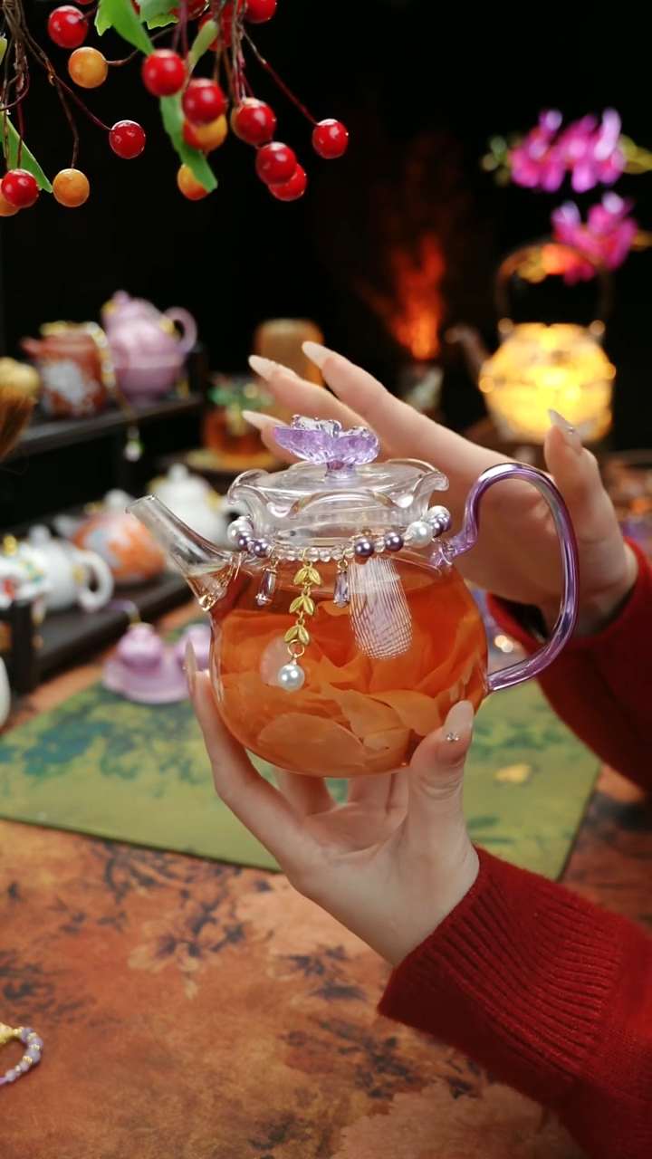 【闪购商品】紫色铃兰花茶壶+链子