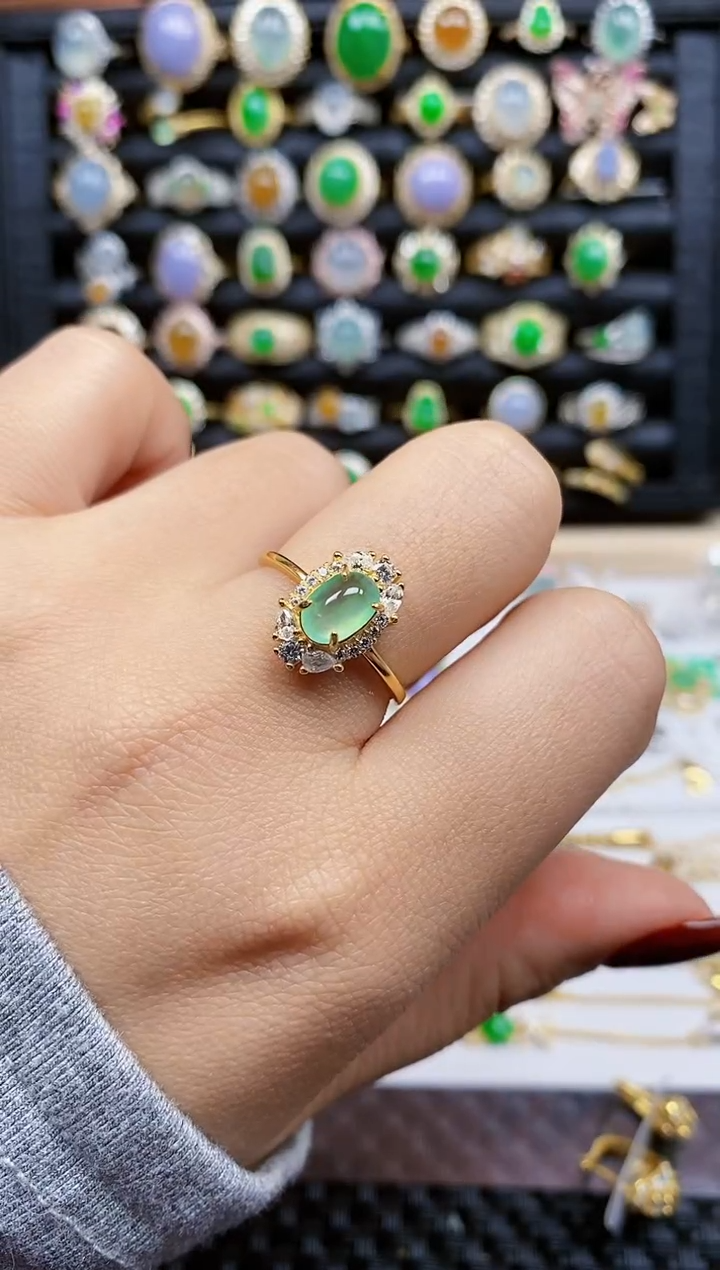 银S925镶嵌戒指翡翠62