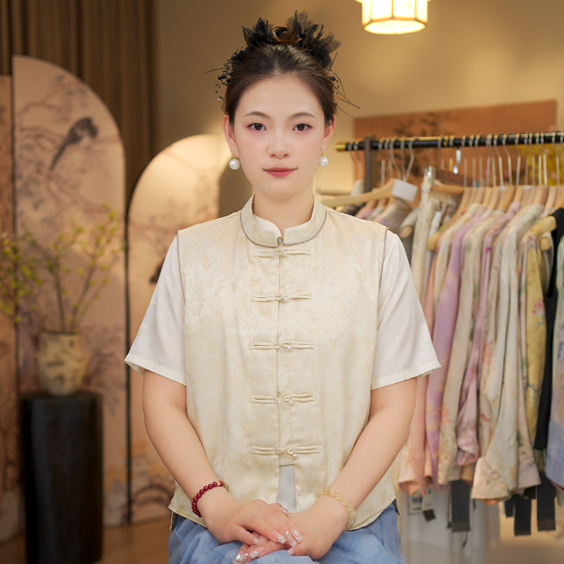 云烟记 夏季新款透气新中式套装4809