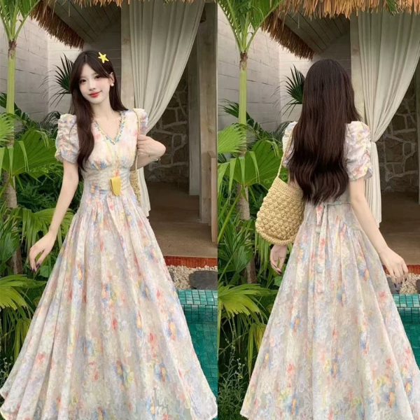 高定重工显瘦羽毛超仙连衣裙2025年新款