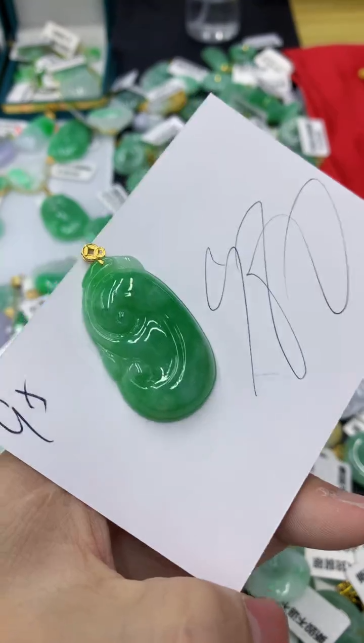 【闪购商品】翡翠颈饰18K金镶嵌1111111111
