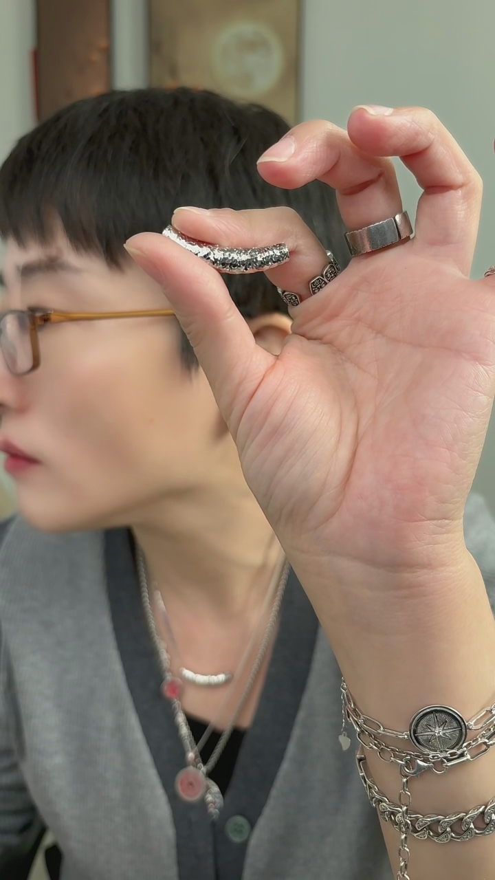 无吊坠925银碎冰冰弯管吊坠31