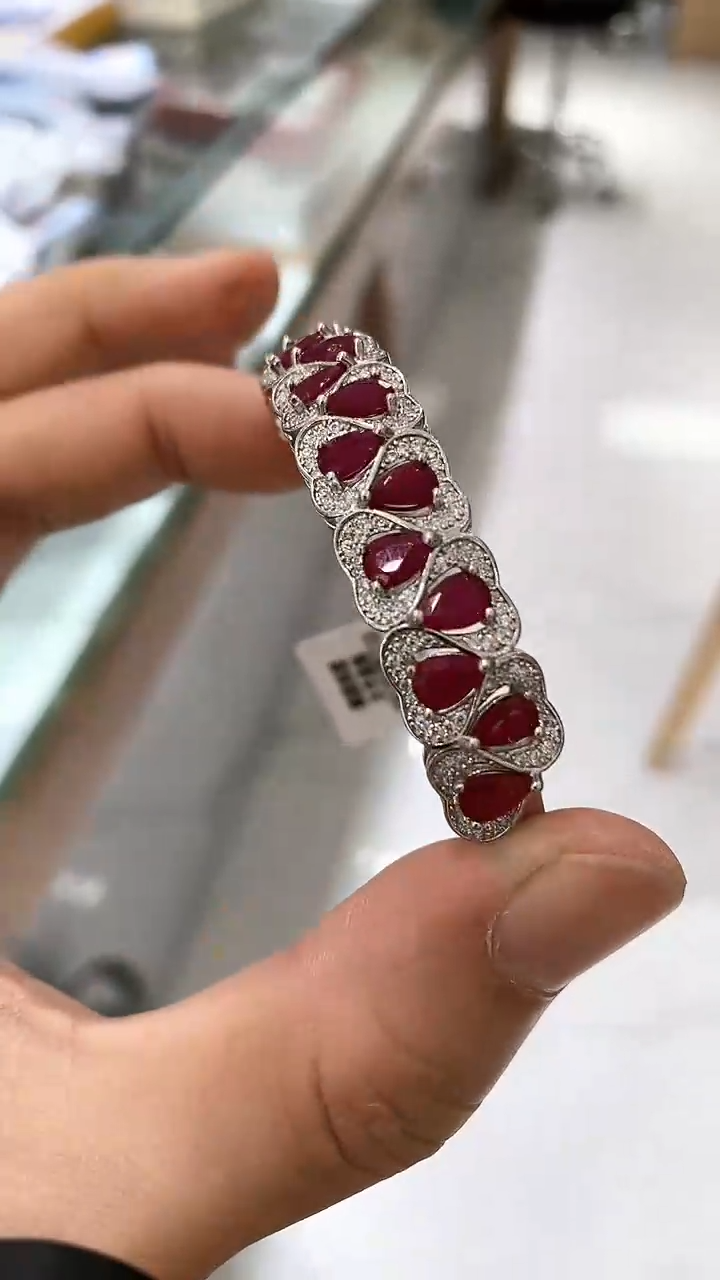 【闪购商品】红宝石手镯银S925镶嵌手镯