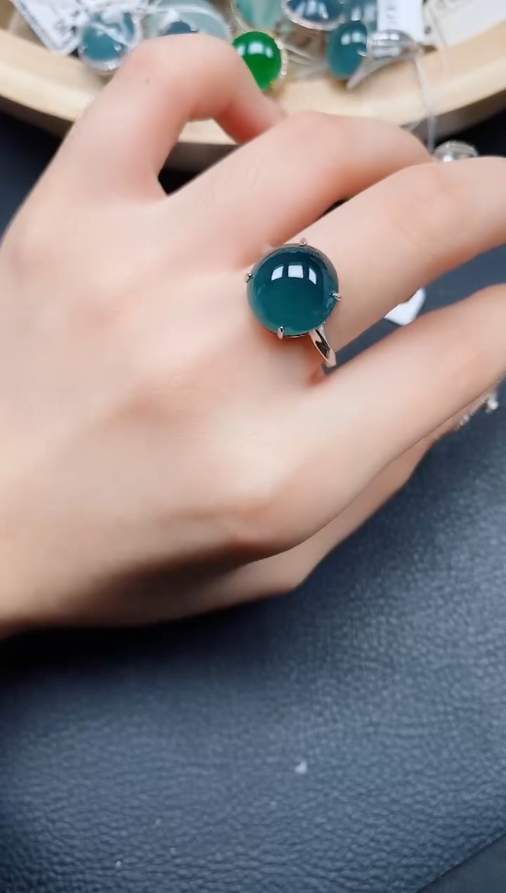 【闪购商品】翡翠戒指银S925镶嵌翡翠