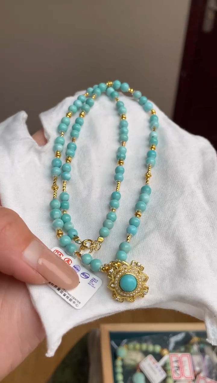 【闪购商品】绿松石颈饰银S925镶嵌编号43