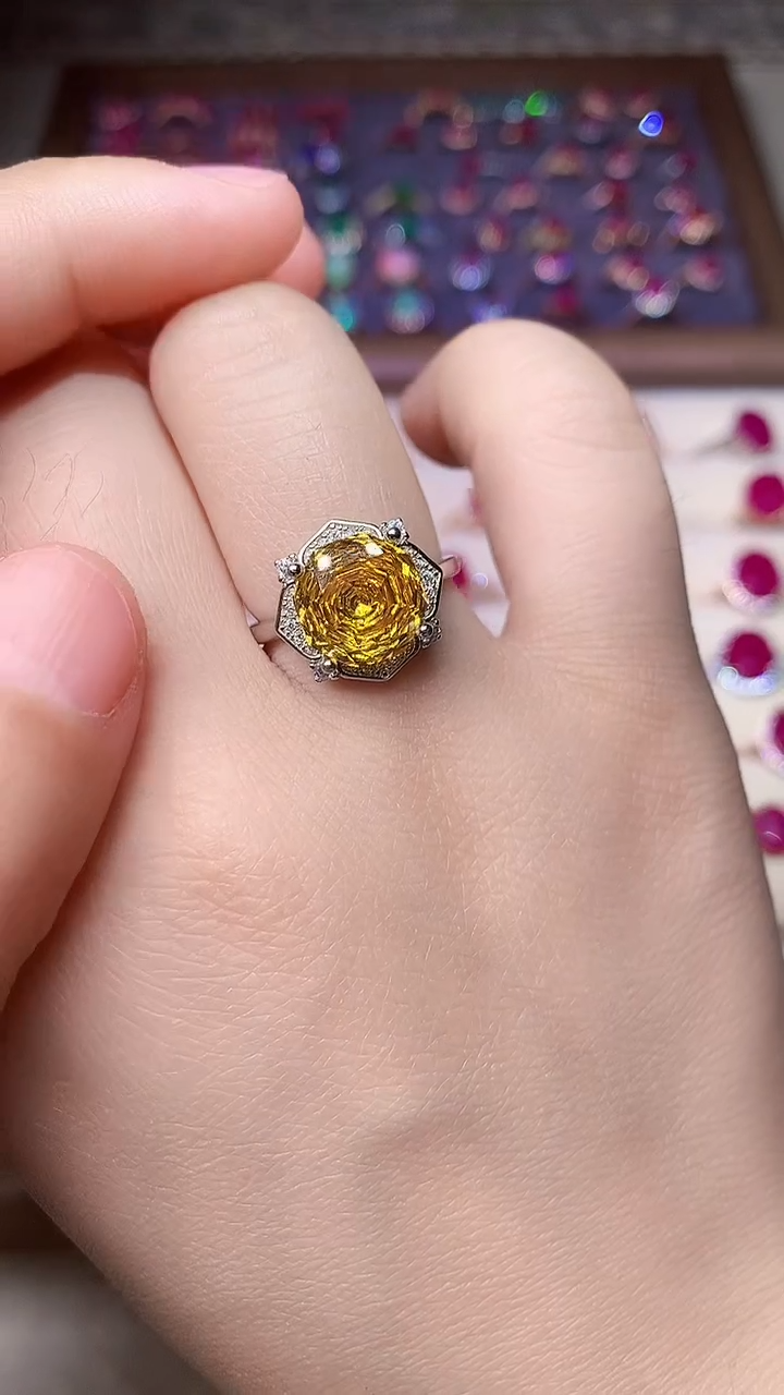 【闪购商品】彩色蓝宝石戒指银S925镶嵌000