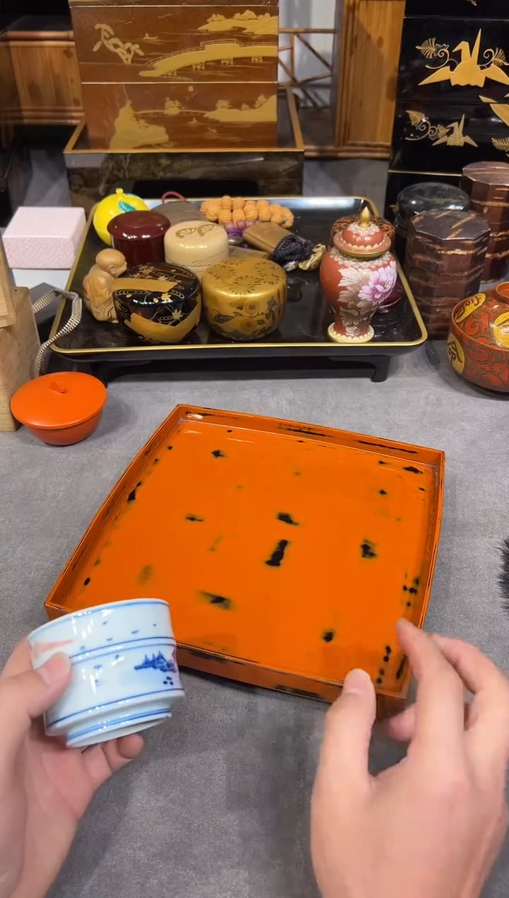 根来塗 小茶台 大漆漆器大漆漆器