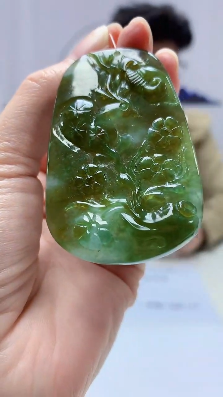 【闪购商品】定制翡翠未镶嵌4688zm-毛货挂件44