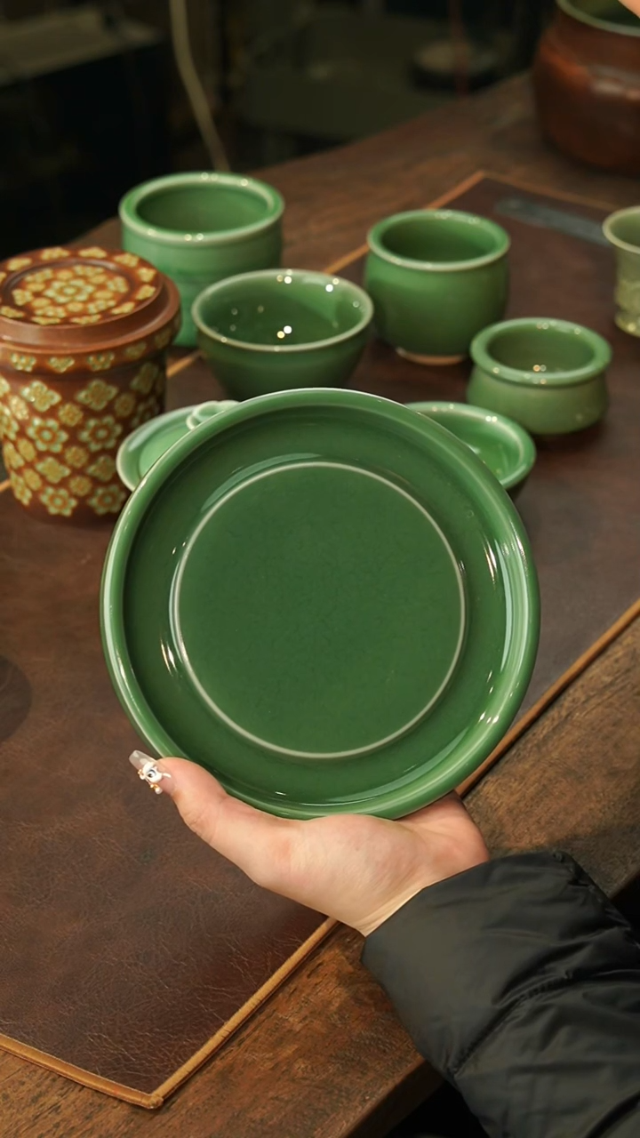 【闪购商品】瓷片陈蓉蓉 梅子青 壶承
