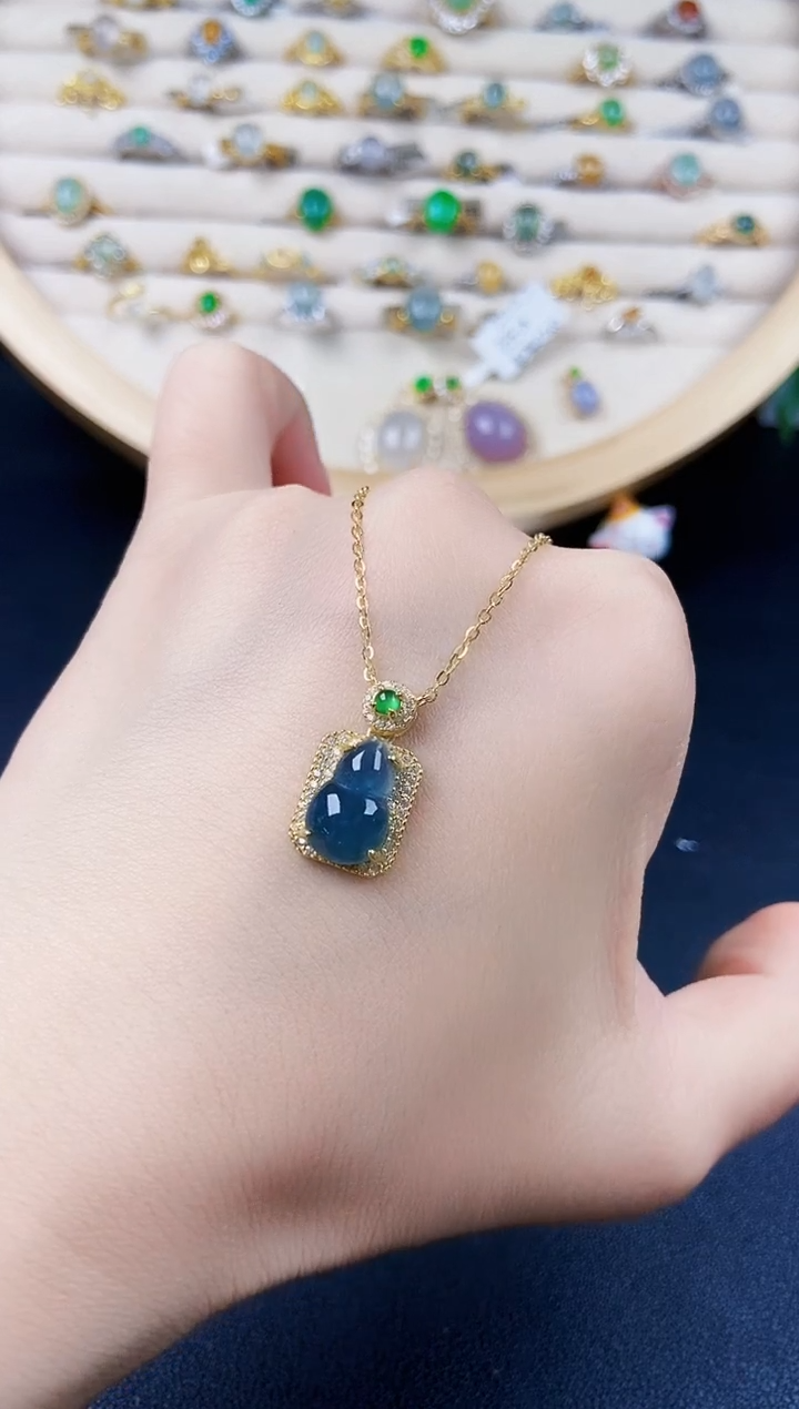 【闪购商品】翡翠颈饰银S925镶嵌242424