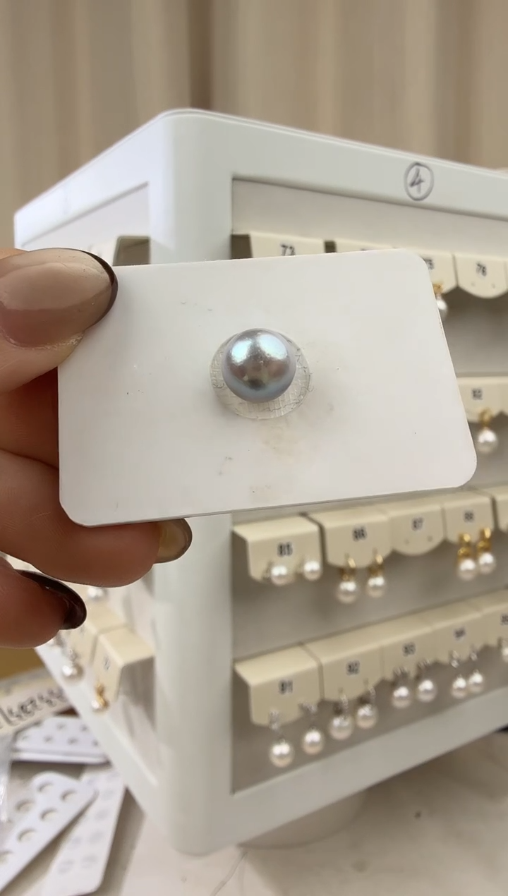 银S925镶嵌戒指海水珍珠6-7mm真多麻戒指定制