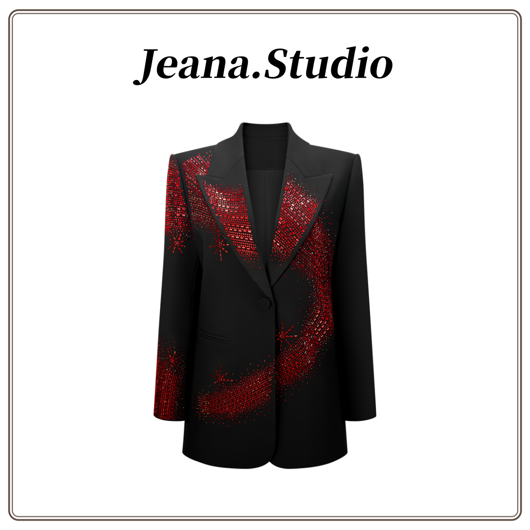 【Jeana.Studio】原创设计烫钻银河星光之路宽松版型西装外套