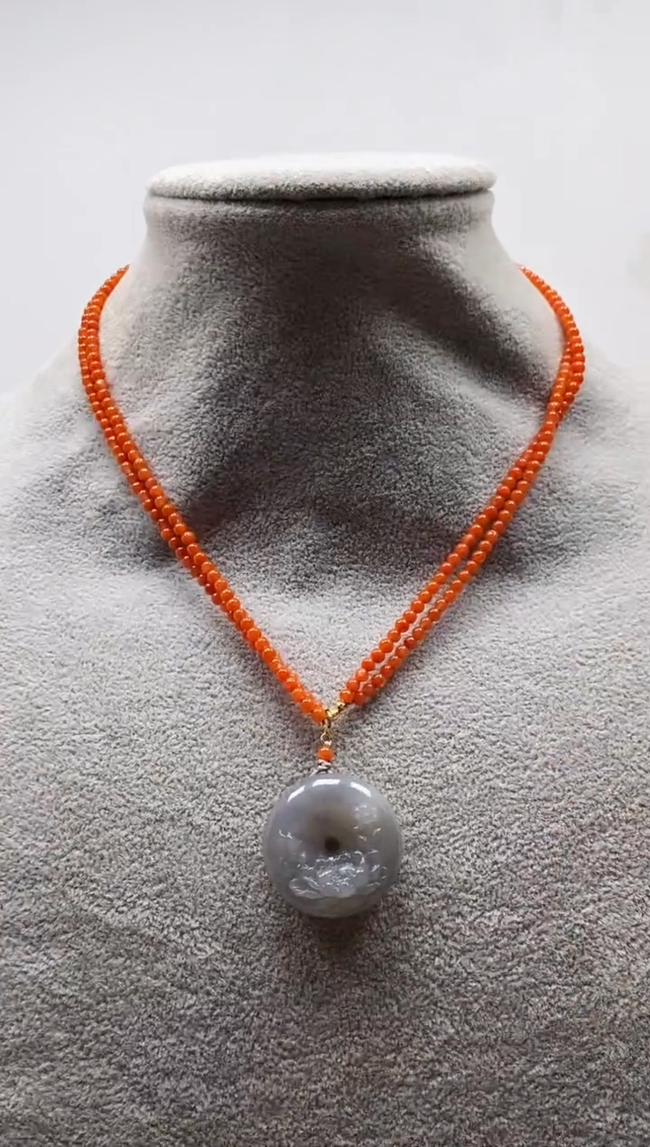 【闪购商品】南红玛瑙颈饰未镶嵌南红0.3脖挂平安扣款