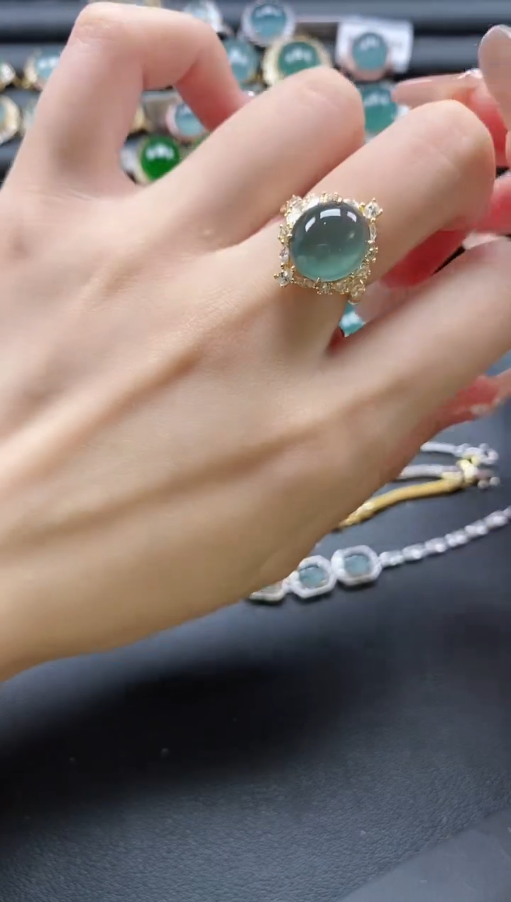 【闪购商品】翡翠戒指银S925镶嵌51151