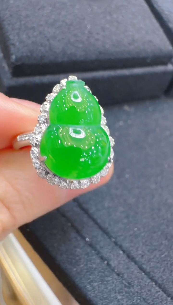 翡翠戒指18K金镶嵌多样性团购发一件